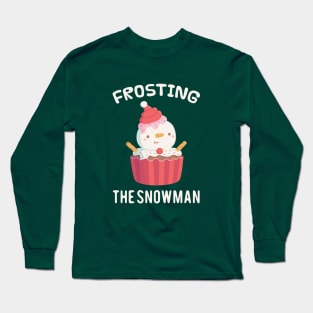 Funny Frosting the Snowman Cupcake Long Sleeve T-Shirt